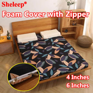 4 Inches/ 6Inches Foam Cover with Long Zipper Bed Sheet with Zipper (balot sa foam) Bed Foam Cover Single Double Full Queen King Sizes All Available