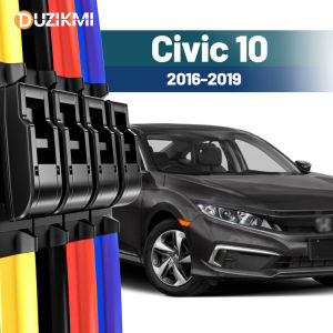For Honda Civic 10 2016-2019 2017 2018 2pcs Front Windshield Windscreen Wiper Blades Red Blue