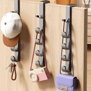 Long Row Door Back Hooks Bag Hat Storage Rack Wall Mounted Clothes Hanger Organizer Plastic Material Heavy Duty for Home Use