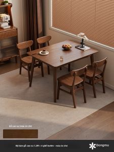 DONGMU | Bàn Ăn Gỗ Nguyên Miếng Phong Cách Bắc Âu