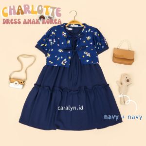 DRESS ANAK CHARLOTTE DRESS KEKINIAN MODEL ROMPI KOREAN STYLE
