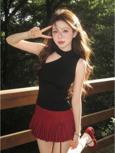PEIXI | Design Fashion Knitted Off-Shoulder Halter Vest
