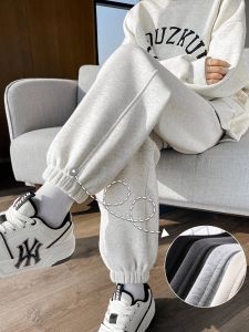 plus Size Womens Harlan Sports Pants Autumn Winter Fleece Lined Warm Cuffed Cotton Casual Lantern Sweatpants