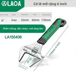 LAOA | LAOA Cờ Lê Đa Chức Năng Có Thể Điều Chỉnh Được Mỏng Góc Rộng Miệng Mở Lớn Có Thể Di Chuyển Được Dùng Cho Phòng Tắm Gia Đình Thép Crom-Vanadi