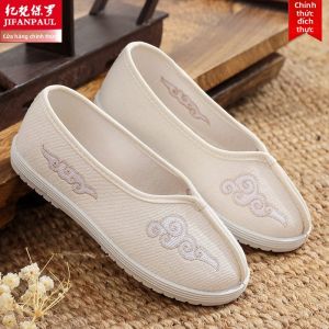 JIFANPAUL | Giày Nhảy Mới Phong Cách Bắc Kinh Đế Mềm Thêu Canvas