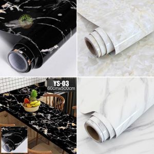 60cm*5M bedroom living room floor self-adhesive pvc wall sticker elegant design for sale exquisite marble pattern decoration kitchen heat-resistant oil fume sticker glossy waterproof shooting background decoration aesthetic wall sticker