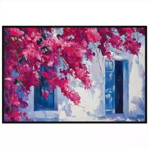 Tranh vẽ tường giàn hoa giấy phong thủy trừ tà hút tài lộc.Tranh treo tườngdán tường.CGI-1396