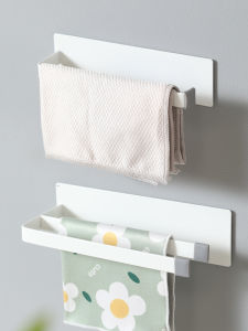 Magnetic Kitchen Towel Rack Handkerchief Holder Fridge Side Storage Shelf Paper Towel Roll Organizer Pure Color Japanese Style