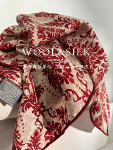 Masterpiece Classical Art Silk Mohair Scarf Womens Spring Autumn Multifunctional Real Silk Wool Square Scarf Neck Warmer Shoulder Shawl