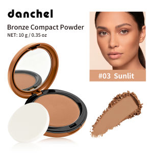 lakerain | Bronze Compact Powder Long-Lasting Smooth Matte Bronze Finish Natural Brightening Conceal Flaw Even Skin Tone Powder With Mirror