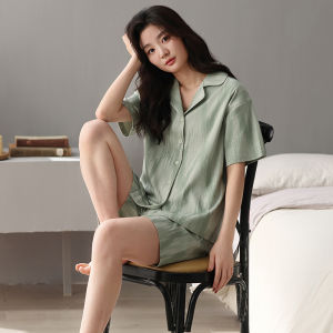 Miiow | Pure Cotton Summer Lightweight Short Sleeve Cartoon Home Clothes Set For Women Catman Casual Sleepwear Outerwear Option