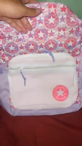 Tas Ransel Converse Basic GO 2 Import Backpack Motif Pink Bintang Terbaru Full Tag Lengkap