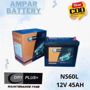 Aki Mobil Grand Livina Ertiga altis Xl7 Baleno Evalia City NS60L/45B24L MF 12VOLT 45 AMPRE AKI KERING