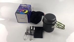 Outdoor Camping Stove Cookware Set Non-stick Portable Picnic Pot Travel Mini Stove Durable Kitchen Soup Pans Kit Cooking