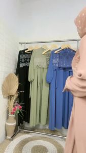 BAJU GAMIS MUSLIM AGNIA SET PITA BAHAN CERUTI KERUDUNG SEGI EMPAT