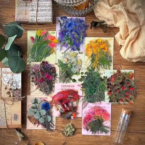 40pcs PET Flower Butterfly Series Stickers Butterflies Mushroom Waterproof Stickers Phone Sticker for journal decoration Large Size Stickers