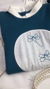 Set Cặp Đôi Áo Dài Anh Em Chất Liệu Linen Màu Xanh