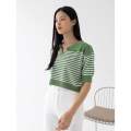 BL20923 Middle Stripe Oversize Knit Top. 