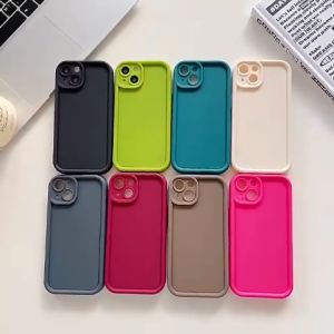 Softcase Case Rose Silikon Macaron Solid untuk Realme 5, 5i, 5s, 10, 11, 12, C1, C2, C3, C11, C12, C15, C17, C20, C20A, C21Y, C25, C25Y, C25S, C30, C31, C33, C35, C51, C53, C55, C61, Narzo 20A, 20i, 30A, 50i, 50A, Prime Shockproof Phone Case HC3488