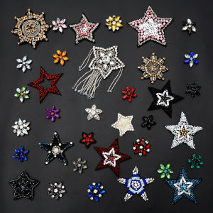 รูปดาวหกเหลี่ยมประดับคริสตัล DIY สำหรับตกแต่งเสื้อผ้า รองเท้า หมวก กระเป๋า อุปกรณ์เสริมงานฝีมือทำมือ