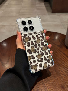 Redmi K90 K80Pro K70 K60 Note14 New Creative Full Screen Leopard Kitty Cat Phone Case Airbag Anti-fall Transparent Soft Full Cover Supreme Edition
