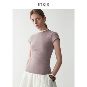 INSIS FEMME | Cotton-like Summer New Design Frictioned Round Neck Short Sleeve Body Fit T-shirt
