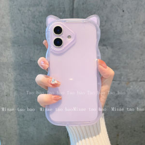 เคสโทรศัพท์มือถือลายแมวสีม่วงน่ารักสไตล์เกาหลี ปกป้อง Apple 15 pro Max iPhone 13/15 รุ่นใหม่ 12 นิ้ว 16 pro Max 14 ปกป้อง