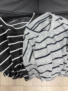 plus Size Long Sleeve T-Shirt Womens Korean Striped Loose Fashion Meat Concealing Spring Autumn New Style Casual Breathable