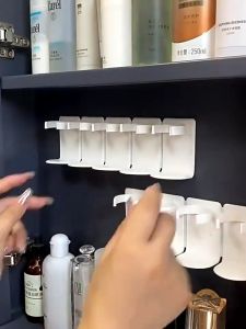 Multifunction Wall Mounted Spice Bottle Organizer Storage Shelf Adhesive Hanger Kitchen Bathroom Storage Rack