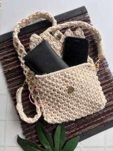 FREYA Macrame Handmade Tas Rajut Selempang Wanita Tas Jinjing Aesthetic