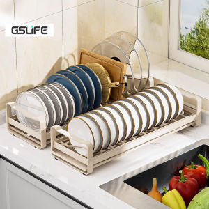 GSlife ชั้นวางจานของแบรนด์ตู้วางเคาน์เตอร์ทนน้ำไม่สนิมออแกไนเซอร์ชั้นวางห้องครัวทำการหยิบของง่าย ชั้นวางของ