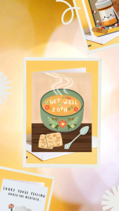 Get Well Soon Soup Card Cute Greeting Card Recovery Gift