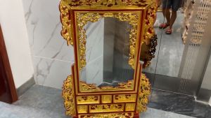 Khung ảnh thờ đơn mai chiện gỗ mít sơn son thếp vàng 40x60