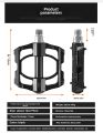Pedal Sepeda MTB Roadbike Lipat dengan 3 Bearing 1 Set L&R. 