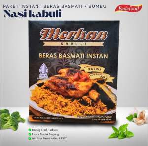 MERHAN KABULI 500gr Paket Beras Basmati Instant Nasi Kebuli Praktis Instan Plus Bumbu Masakan Arab