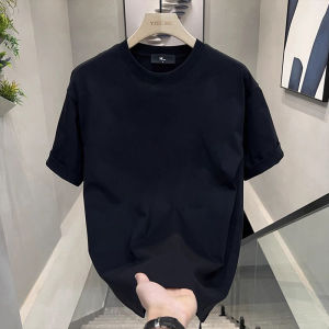Pure Cotton Heavyweight Short Sleeve T-Shirt Mens 2025 New Summer Trendy Brand Versatile Teenage All Cotton Black Body T-Shirt