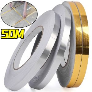 5/50M Self-adhesive Ceramic Tile Floor Beautiful Seam Decorative Strip Gold/silver Floor Waterproof Wall Gap Sealed Tile Seam Sticker Home Decoration