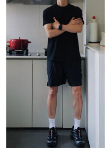 Quần Short Thể Thao Nam Màu Đen Mỏng Nhanh Khô Bằng Nylon Phong Cách Mỹ Quần Short Thể Thao Mùa Hè Thoáng Khí Cạp Vừa