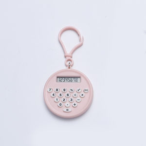 Mini Calculator Pendant Student Portable Stationery Keychain Silent Button Small Round Calculator