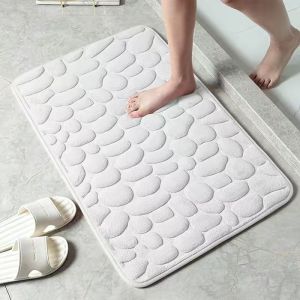Bathroom Floor Mat Anti Slip Absorbent Quicky Dry Shower Mat Doormats Cobblestone Front Door Carpet Multiple Colors