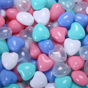 5*5.5 ซม.50/100pcs Soft Ball PIT Balls รูปหัวใจ 5 สีลูกบอลพลาสติกแบบใช้ซ้ําได้สุทธิสําหรับเด็ก