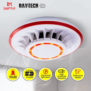 DAYTECH 10 Years Lithium Smoke Detector Smoke Sensor Battery Lifetime Smoke Alarm Smoke Detector Standalone Photoelectric Alarm Security System SM26