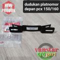 pangkon plat nomor depan pcx 150 160 set karet visor dan baut. 