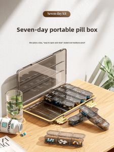 Packing Medicine Box Portable 7 Days a Week Large Capacity Early Afternoon Late 30 Days Medicine Medicine Tablet Box Portable
