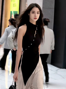 Spicy Girl Asymmetric Design Chinese Style Sleeveless Vest New Summer Trend Korean Version Versatile Fashionable Top