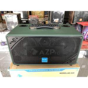 Loa karaoke xách tay chính hãng AZPro AZ-326 (3 đường tiếng 2 bass 16cm 1 trung 1 treble công suất đạt 300W kèm 2 Micro UHF karaoke chống hú rít)