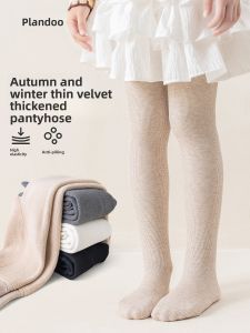 Thickened Fleece Childrens Leggings Pants Trousers Outerwear White Cotton Warm Autumn Winter New Style Girls Socks Pants