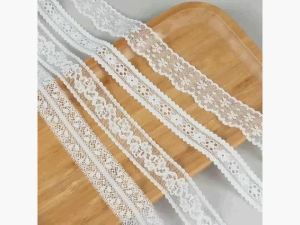 5 Mét Trắng Co Giãn Phối Băng Ren Dùng Để Gói Quà Giáng Sinh Cưới Đồ Trang Trí Vải Phụ Kiện May Vá 20 Mm/25 Mm Chiều Rộng