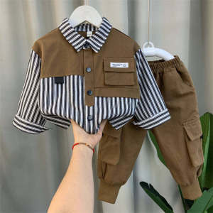 Bộ Đồ Công Sở Mùa Thu Cho Bé Trai 2025 Bộ Đồ Hai Mảnh Dài Tay Thời Trang Trẻ Em Quần Áo Mùa Xuân Cho Bé Trai
