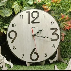 Đồng hồ treo tường gỗ máy kim trôi thiết kế hiện đại trang trí quán cafe nhà hàng khách sạn